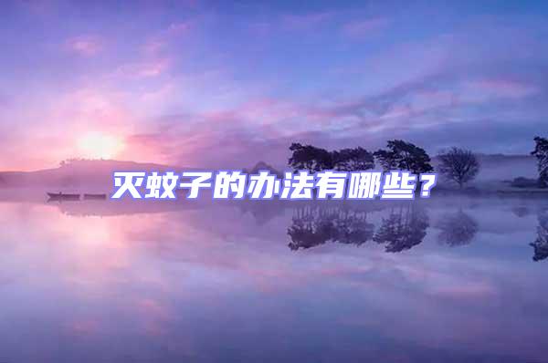滅蚊子的辦法有哪些?