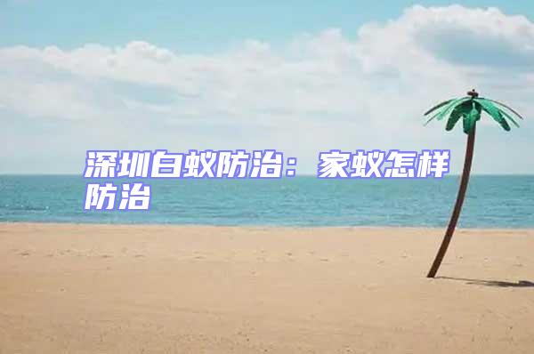 深圳白蟻防治:家蟻怎樣防治
