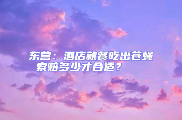 東營：酒店就餐吃出蒼蠅 索賠多少才合適？