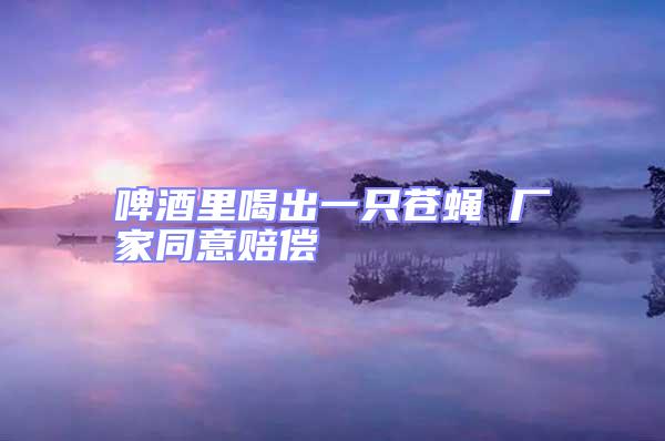 啤酒里喝出一只蒼蠅 廠家同意賠償