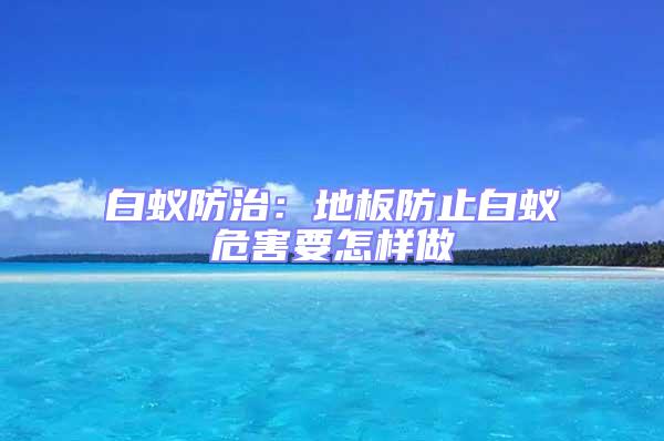 白蟻防治：地板防止白蟻危害要怎樣做