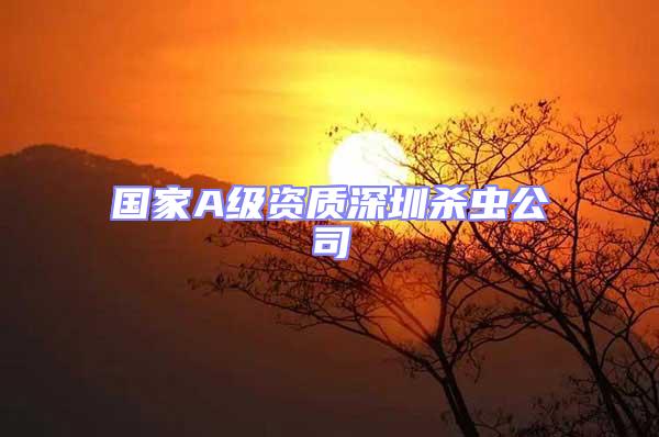 國(guó)家A級(jí)資質(zhì)深圳殺蟲公司