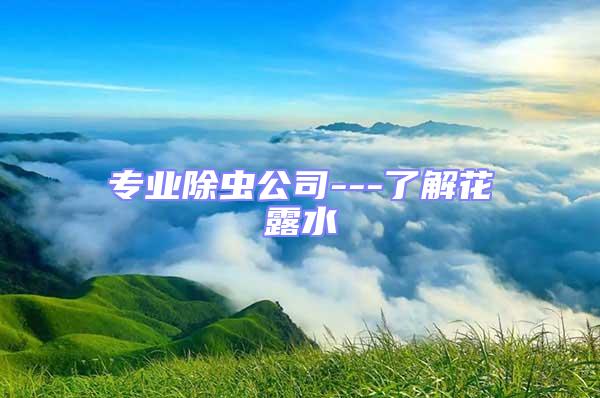 專業(yè)除蟲公司---了解花露水