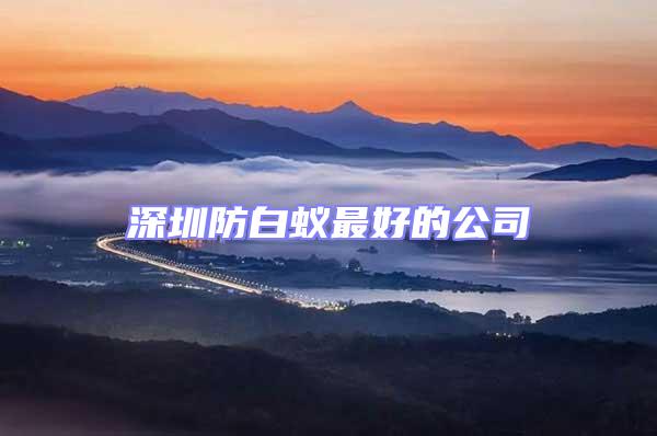 深圳防白蟻最好的公司
