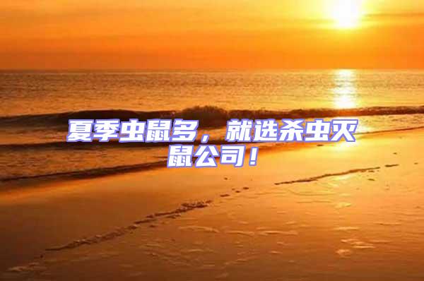 夏季蟲鼠多，就選殺蟲滅鼠公司！