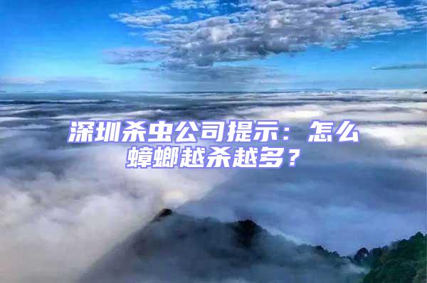 深圳殺蟲公司提示:怎么蟑螂越殺越多?
