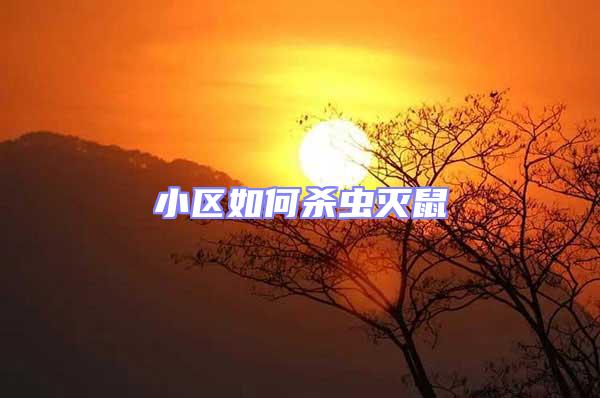 小區如何殺蟲滅鼠