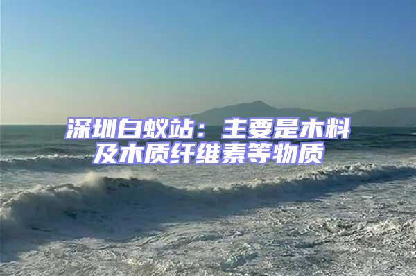 深圳白蟻站：主要是木料及木質纖維素等物質