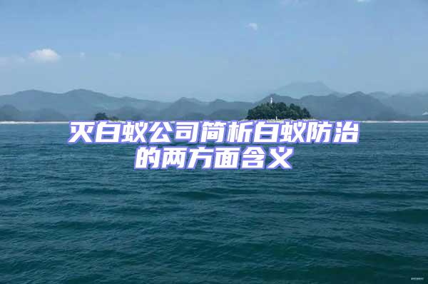 滅白蟻公司簡析白蟻防治的兩方面含義