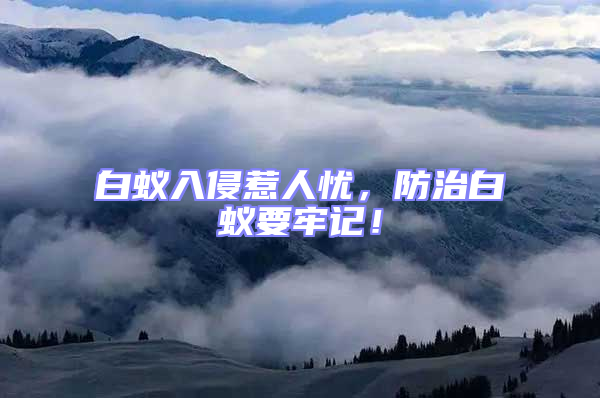 白蟻入侵惹人憂,防治白蟻要牢記!