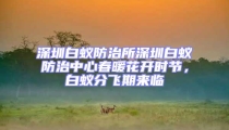 深圳白蟻防治所深圳白蟻防治中心春暖花開時節，白蟻分飛期來臨