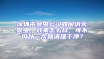 深圳殺臭蟲公司如何消滅臭蟲，效果怎么樣，可不可以一次就清理干凈？